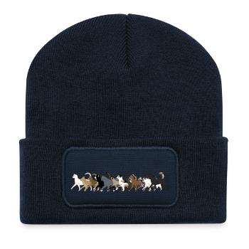 12 Katzen gehen hinterein Taschen & Rucksäcke - Recycelte Patch Beanie - French Navy - Vorne
