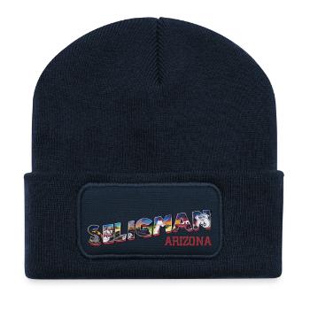 Ville de Seligman, Arizona, road 66 USA - Beanie recyclé à patch - bleu marine - Devant