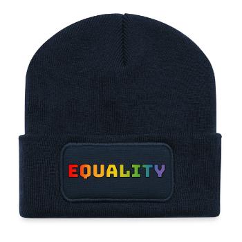 Regenbogen equality 1 - Recycelte Patch Beanie - French Navy - Vorne
