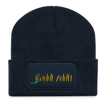 NOËL. ANNEE. ANNIVERSAIRE. RETRAITE. FÊTE. COEUR. - Beanie recyclé à patch - bleu marine - Devant