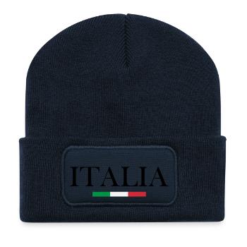 Italia, pays du tourisme - Beanie recyclé à patch - bleu marine - Devant