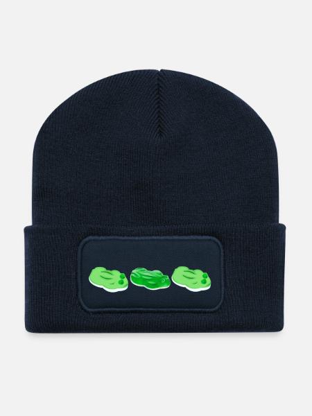 Süße Frösche gemischt - Recycelte Patch Beanie - French Navy