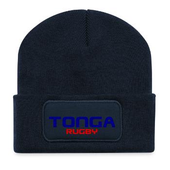 Tonga Rugby Logo - Pacific - Polynesien - Südsee - Recycelte Patch Beanie - French Navy - Vorne