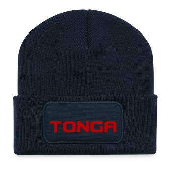 Tonga Logo - Pacific - Polynesien - Südsee - Recycelte Patch Beanie - French Navy - Vorne