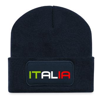 Italia - Italy - Italien - Slogan - Recycled Patch Beanie - french navy - Front
