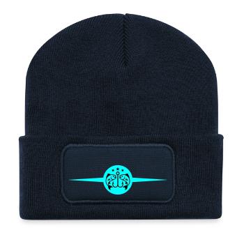 Fischen Angelhaken Fische - Recycelte Patch Beanie - French Navy - Vorne