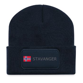 Drapeau de la Norvège - Stavanger - Norge - Norwegen - Beanie recyclé à patch - bleu marine - Devant
