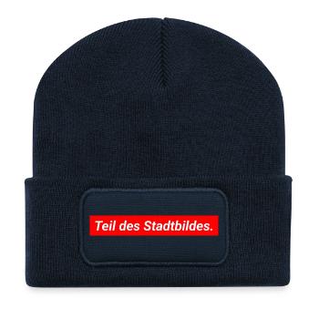 Teil des Stadtbildes Demokratie Merz Aussage - Recycelte Patch Beanie - French Navy - Vorne