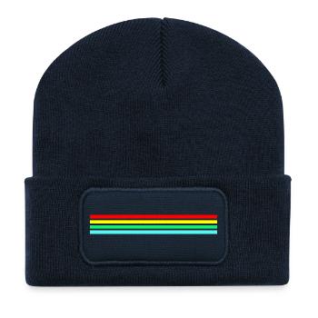 Retro Neon Friendly Raider - Recycled Patch Beanie - french navy - Front