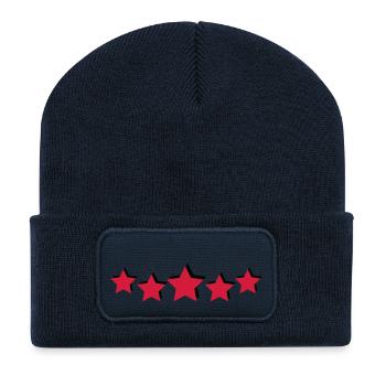 étoiles - Beanie recyclé à patch - bleu marine - Devant