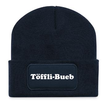 Toeffli Bueb - Beanie recyclé à patch - bleu marine - Devant