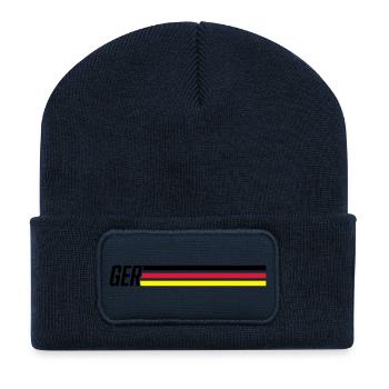 germany team deutschland - Beanie recyclé à patch - bleu marine - Devant
