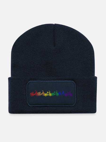 Das Leben ist bunt. - Recycelte Patch Beanie - French Navy
