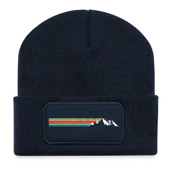 Mountain Ridge Rainbow Stripes - Recycled Patch Beanie - french navy - Front