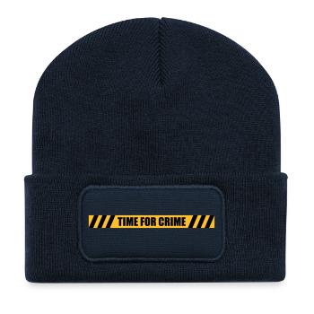 Time for Crime - Recycelte Patch Beanie - French Navy - Vorne