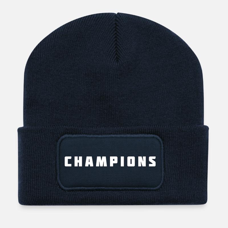 Inspiration für echte Champions - Recycelte Patch Beanie - French Navy