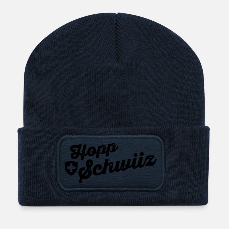 hoppschwiiz sw - Recycelte Patch Beanie - French Navy
