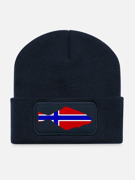 Heilbutt Norwegen - Recycelte Patch Beanie - French Navy