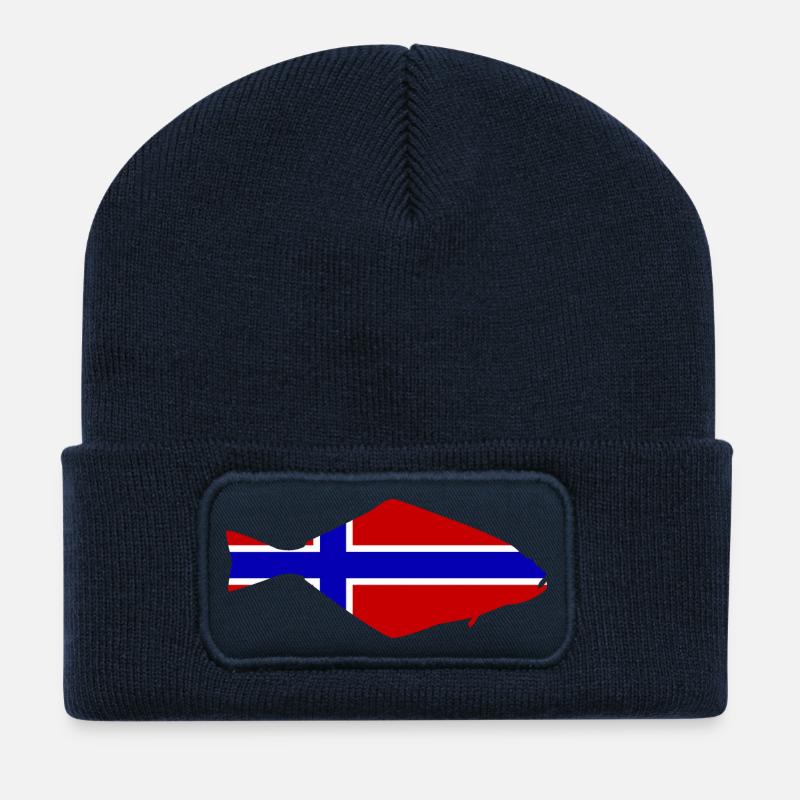 Heilbutt Norwegen - Recycelte Patch Beanie - French Navy