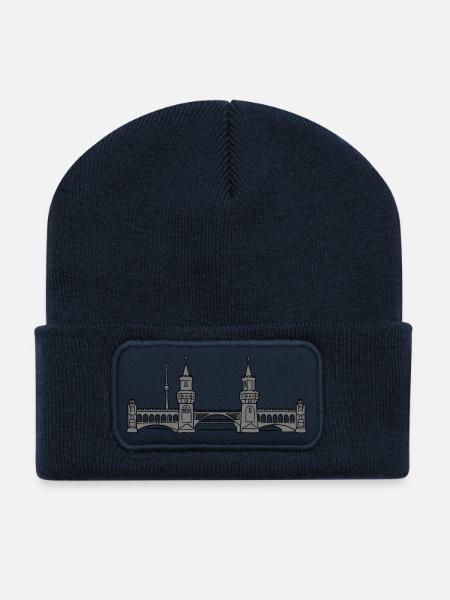 Oberbaumbrücke Berlin 2 - Recycelte Patch Beanie - French Navy