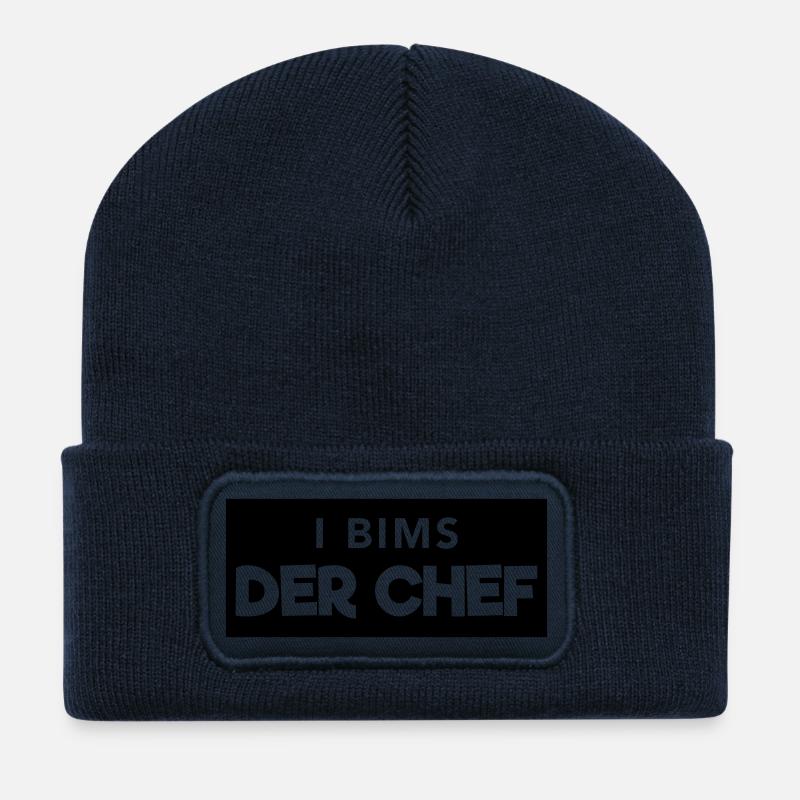 i bims der Chef - Recycelte Patch Beanie - French Navy
