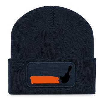 paintbrusch_1_2clr - Beanie recyclé à patch - bleu marine - Devant