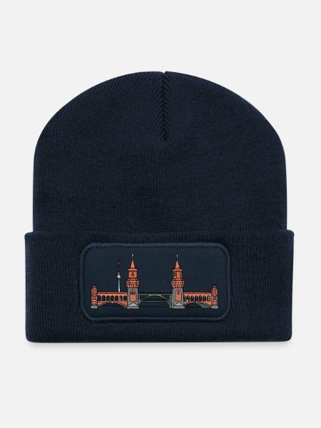 Oberbaumbrücke BERLIN - Recycelte Patch Beanie - French Navy