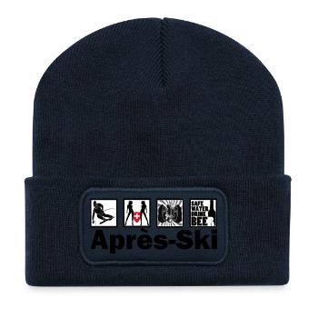 Apres-ski - Beanie recyclé à patch - bleu marine - Devant
