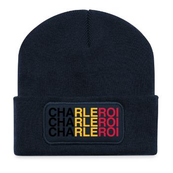 CHARLEROI Belgique Belgique Drapeau - Beanie recyclé à patch - bleu marine - Devant