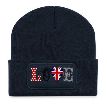 Love UK Black - Recycelte Patch Beanie - French Navy - Vorne