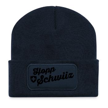 Hoppschwiiz SW - Recycled Patch Beanie - french navy - Front