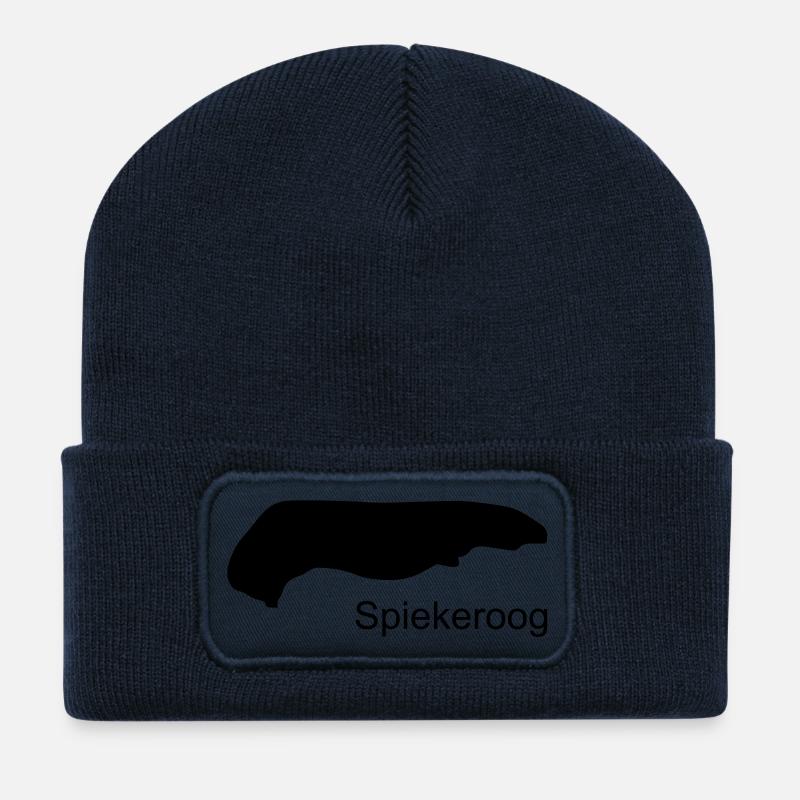 Spiekeroog - Beanie recyclé à patch - bleu marine