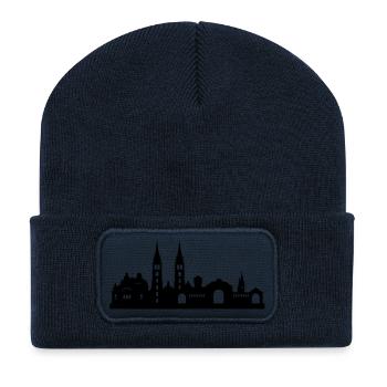 Skyline Nürnberg klein - Recycelte Patch Beanie - French Navy - Vorne