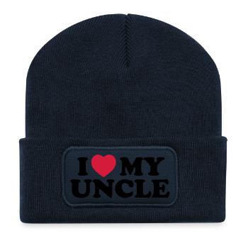 I love my uncle - Recycelte Patch Beanie - French Navy - Vorne