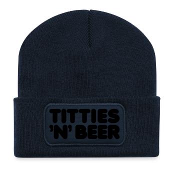 titties and beer - Recycelte Patch Beanie - French Navy - Vorne