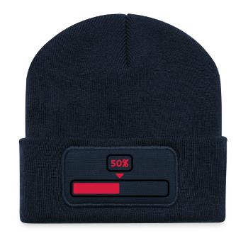 50 % - Recycelte Patch Beanie - French Navy - Vorne