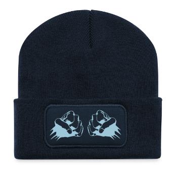 fist_ti_fist_a - Beanie recyclé à patch - bleu marine - Devant