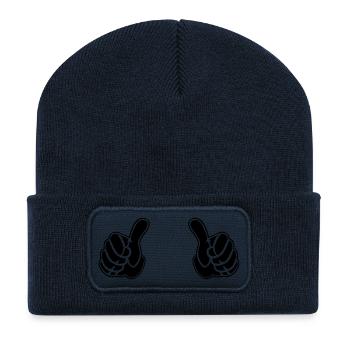 pair of pointing hands - Recycled Patch Beanie - french navy - Front