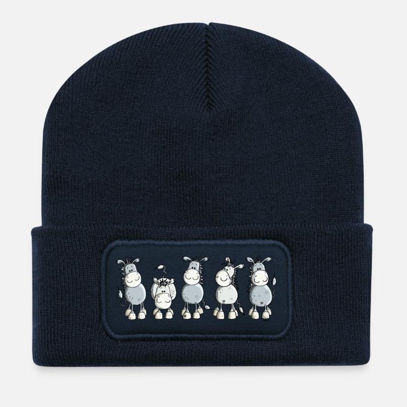 Funny Esel - Hausesel - Recycelte Patch Beanie - French Navy