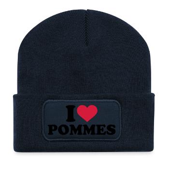 Pommes - Recycelte Patch Beanie - French Navy - Vorne