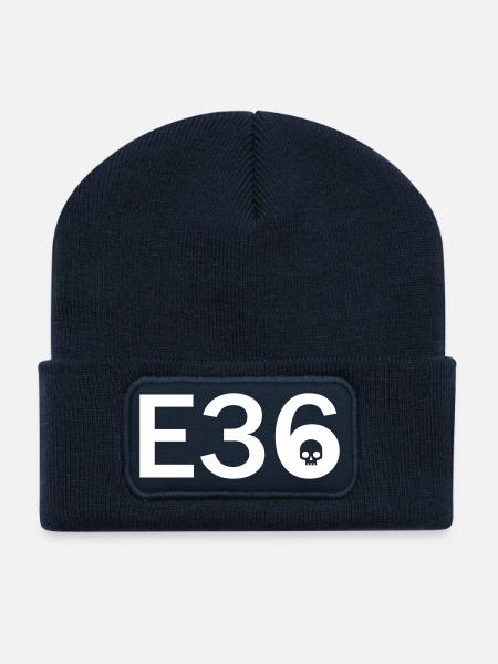 E36 Skull Tribal Art - Recycelte Patch Beanie - French Navy