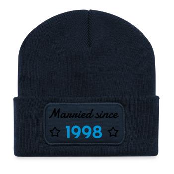 1998 - Birthday Wedding - Marriage - Love - Wife - Recycled Patch Beanie - french navy - Front