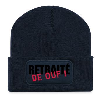 Ruhestand / Rentner / Rentnerin / Rente - Recycelte Patch Beanie - French Navy - Vorne