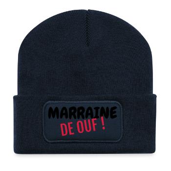 Patin / Pate / Patentochter / Patensohn - Recycelte Patch Beanie - French Navy - Vorne