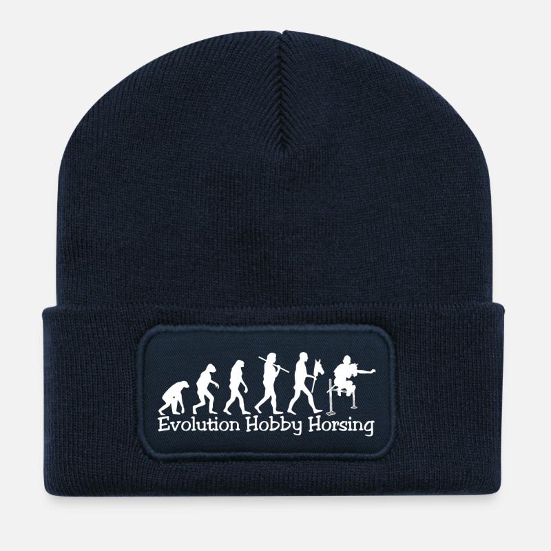 Evolution Hobby Horsing (weiß) - Recycelte Patch Beanie - French Navy