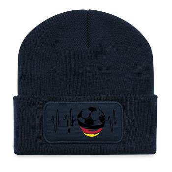 herzschlag deutschland fußball symbol germany icon - Recycelte Patch Beanie - French Navy - Vorne