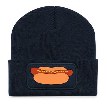 Hot dog Wurst - Recycelte Patch Beanie - French Navy - Vorne