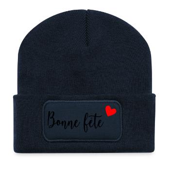BONNE FÊTE PAPA. PAPA. FÊTE DES PÈRES. PÈRE - Beanie recyclé à patch - bleu marine - Devant