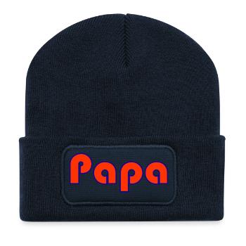 PAPA. FÊTE DES PÈRES. BONNE FÊTE PAPA. BONNE FÊTE - Beanie recyclé à patch - bleu marine - Devant