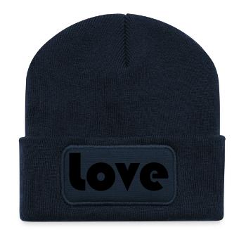 VALENTINSTAG. Junggesellinnenabschied. ICH LIEBE DICH. ICH LIEBE DICH. LIEBE - Recycelte Patch Beanie - French Navy - Vorne